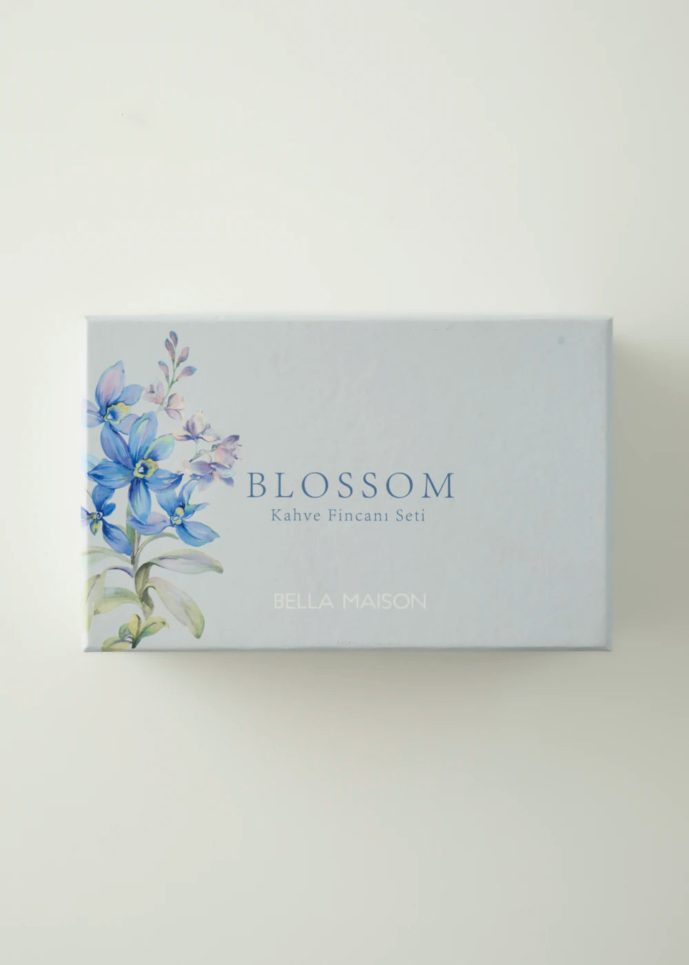 Blossom Porselen 2'li Kahve Fincanı Seti Bej (90 cc) - MAVİ - 90 cc - 5