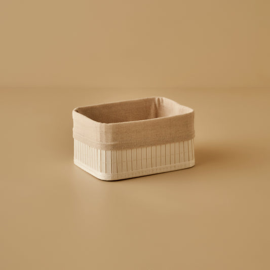 Bres Bambu Düzenleyici Kutu Beyaz (20x15x10 cm)
