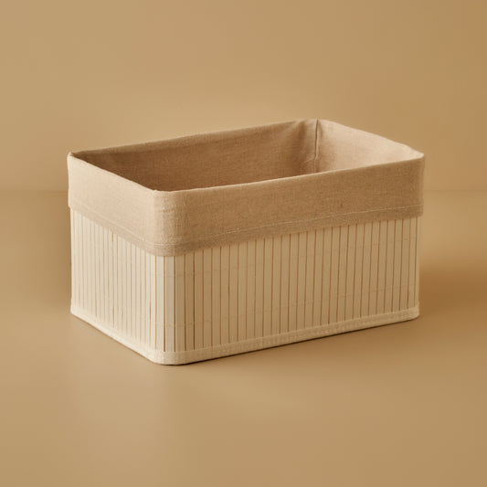 Bres Bambu Düzenleyici Kutu Beyaz (32x23x17 cm)