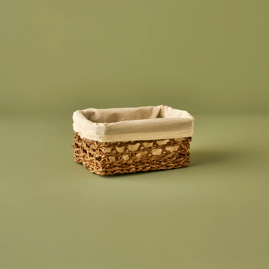 Diana Dikdörtgen Bezli Sepet Naturel (26x16x12 cm)
