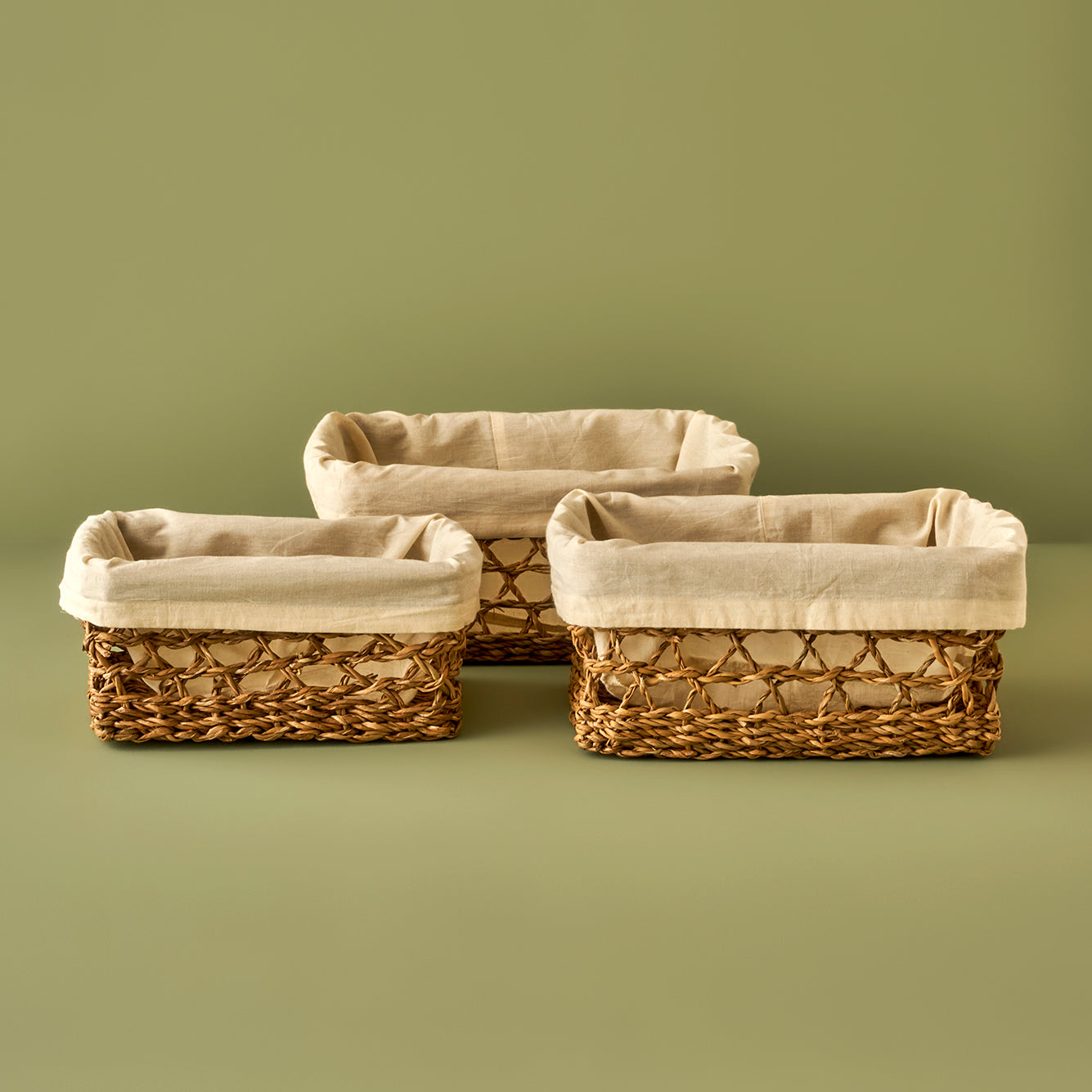 Diana Dikdörtgen Bezli Sepet Naturel (32x22x15 cm) - 26x16x12 cm - NATUREL 1 - 3