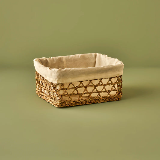 Diana Dikdörtgen Bezli Sepet Naturel (36x26x18 cm)
