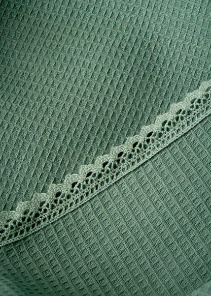 %100 Pamuk Feel Çift Kişilik Waffle Pike Haki (200x220 cm)
