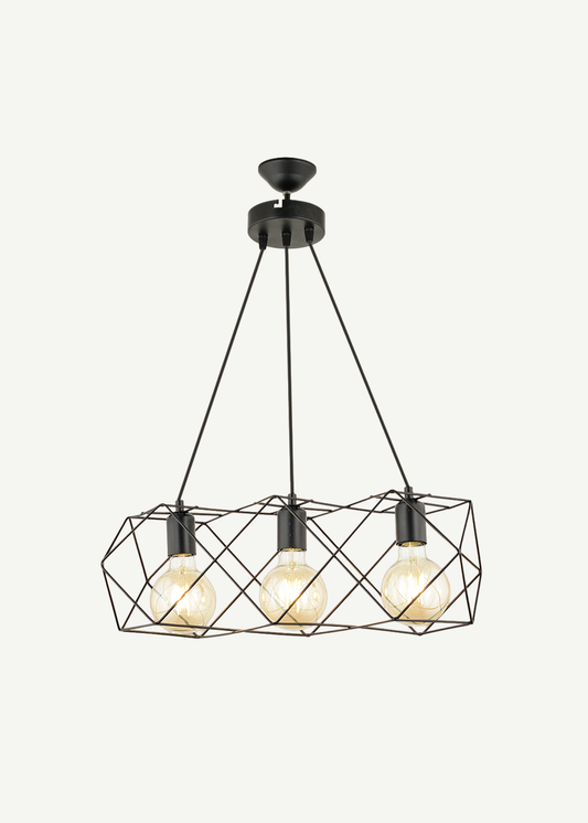 Celine 3'lü Sıralı Sarkıt Avize Siyah (50x90 cm)