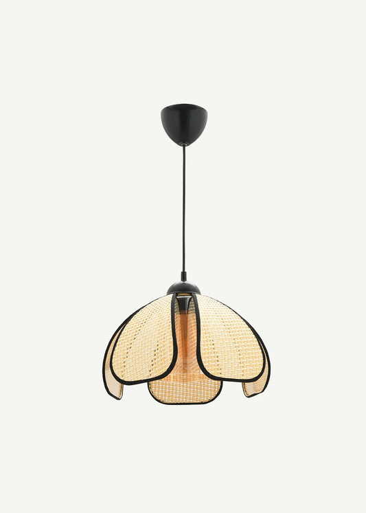 Brook Rattan Sarkıt Siyah Biyeli Naturel-Siyah (30x70 cm)
