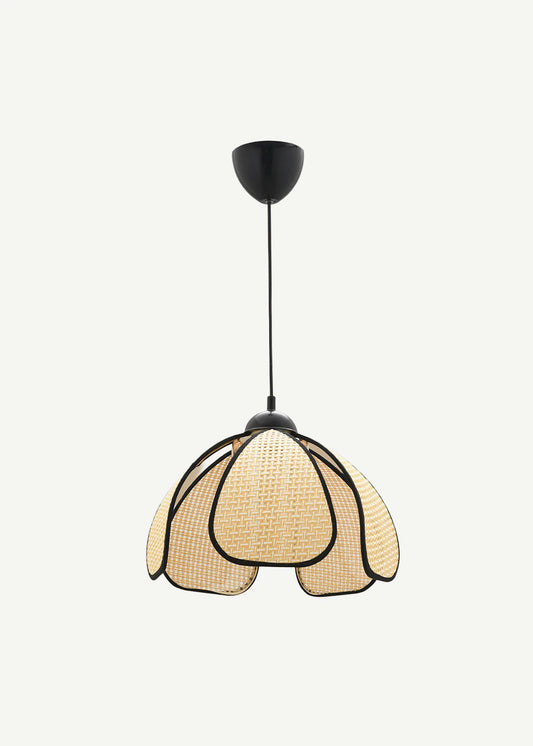 Brook Rattan Sarkıt Siyah Biyeli Naturel-Siyah (30x70 cm)