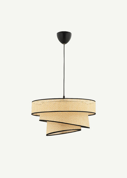 Levi 3 Katlı Rattan Sarkıt Naturel-Siyah (40x70 cm)