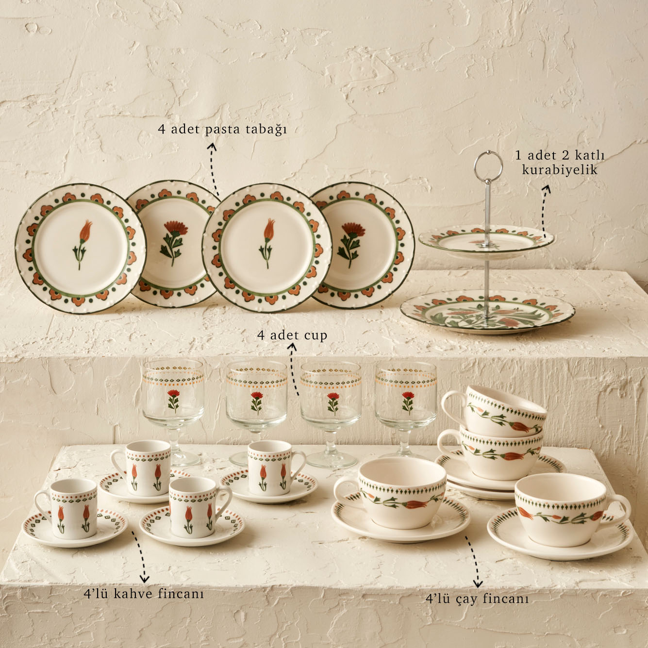 Tulip 26 Parça Sunum Seti