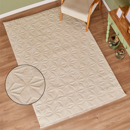 Tesio Modern Halı Beyaz (120x180 cm)