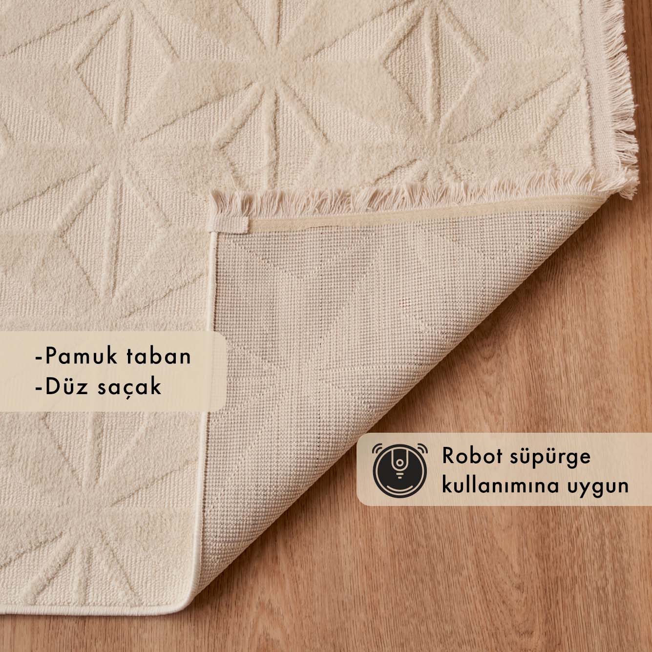 Tesio Modern Halı Beyaz (120x180 cm) - 200x290 cm - BEYAZ - 2