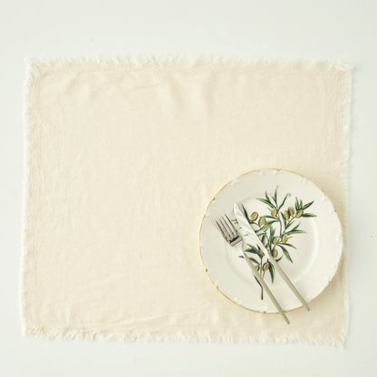 %100 Pamuk Olive Püsküllü Amerikan Servis Krem (35x45 cm)