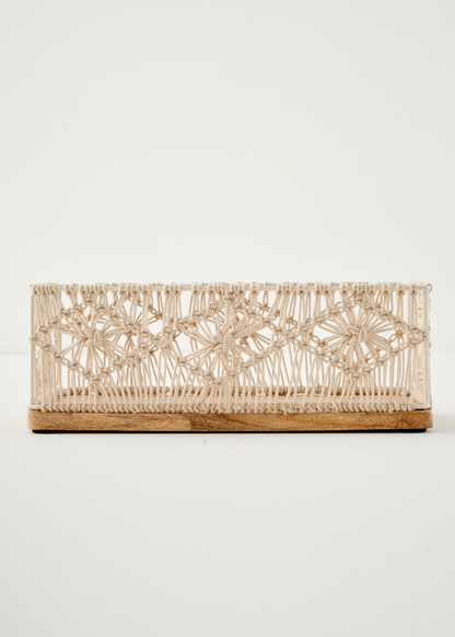 Sierra Dekoratif Makrome Sepet Krem (13x13x12 cm)