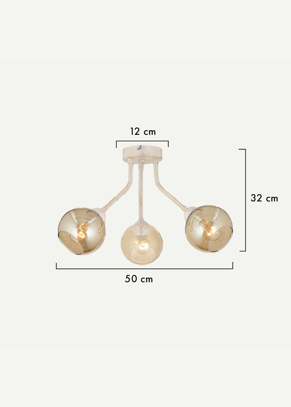 Jesscia 4'lü Silme Bal Camlı Avize Beyaz (66x32 cm) - 3'lü - BEYAZ - 2
