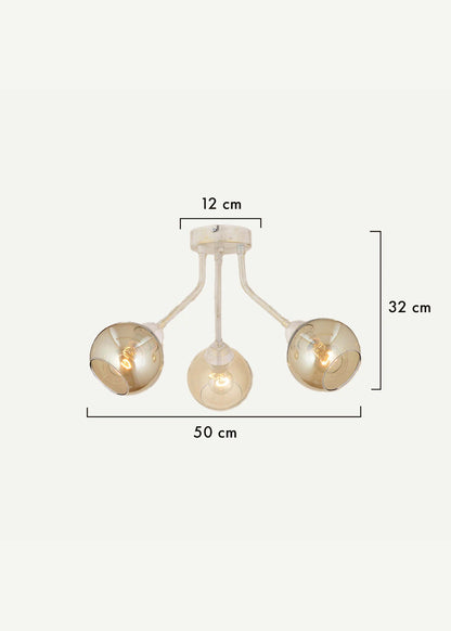 Jesscia 4'lü Silme Bal Camlı Avize Beyaz (66x32 cm) - 3'lü - BEYAZ - 2