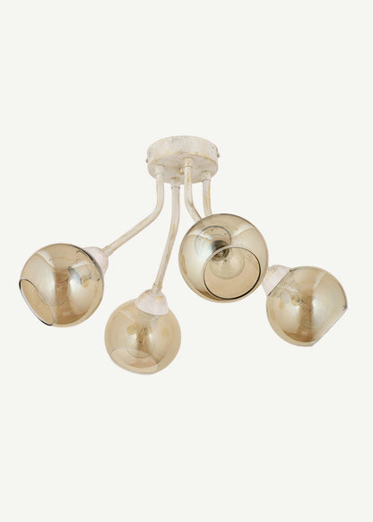 Jesscia 4'lü Silme Bal Camlı Avize Beyaz (66x32 cm)