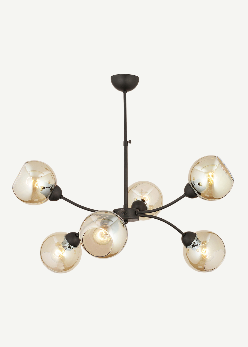 Leto 6'lı Avize Siyah (75x55 cm)