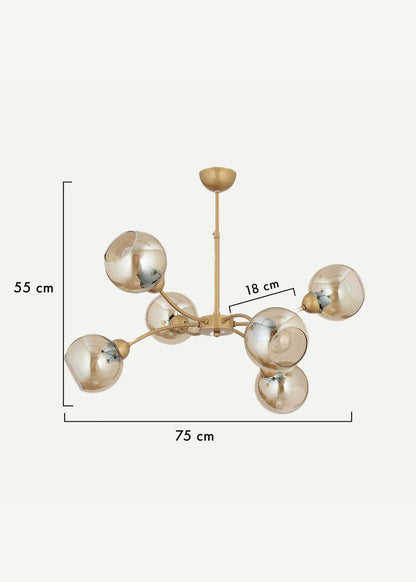 Leto 6'lı Avize Siyah (75x55 cm) - 6'lı - ESKİTME - 2