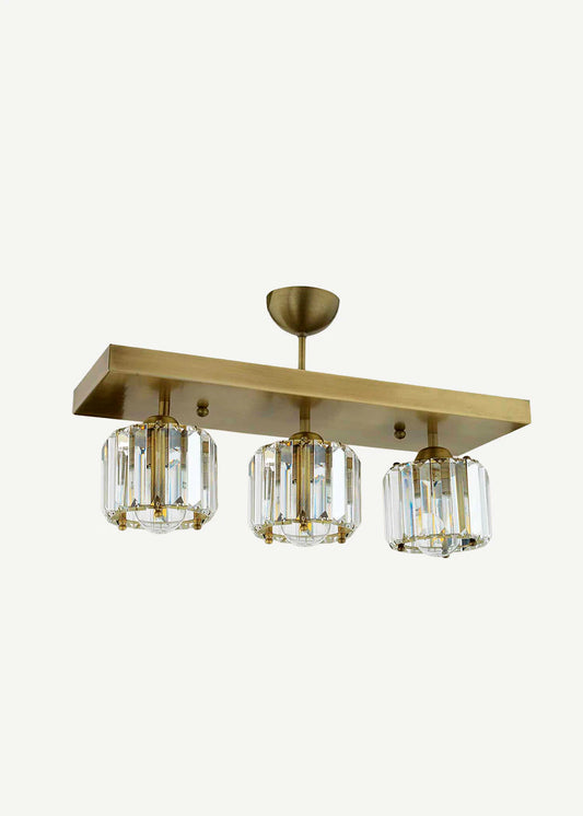 Cooper 3'lü Sıralı  Plafonyer Avize Eskitme (54x30 cm)