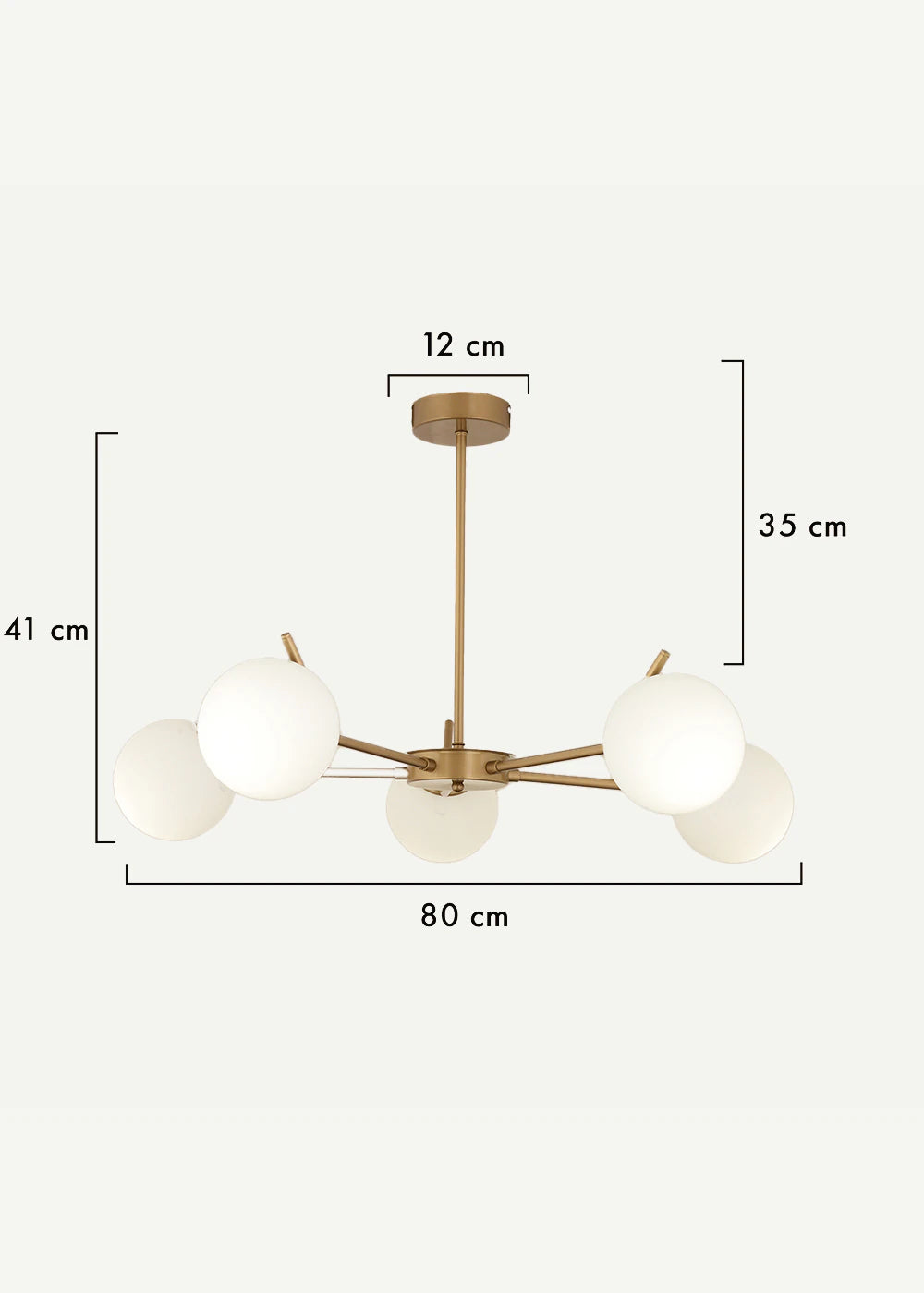 Brody 5'li Beyaz Camlı Avize Siyah (80x41 cm) - ESKİTME - 80x41 cm - 3