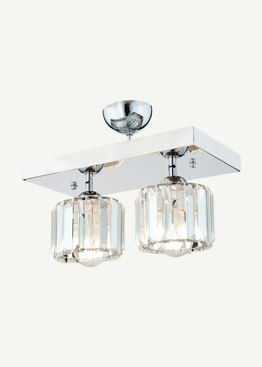Cooper 2'li Plafonyer Avize Krom (36x30 cm)