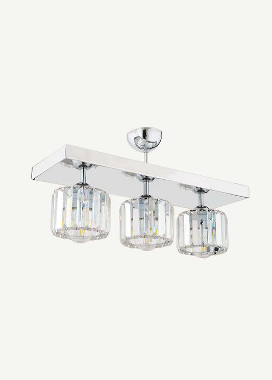 Cooper 3'lü Sıralı Plafonyer Avize Krom (54x30 cm)