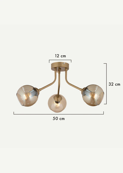 Jesscia 4'lü Silme Bal Camlı Avize Beyaz (66x32 cm) - 3'lü - ESKİTME - BAL - 2