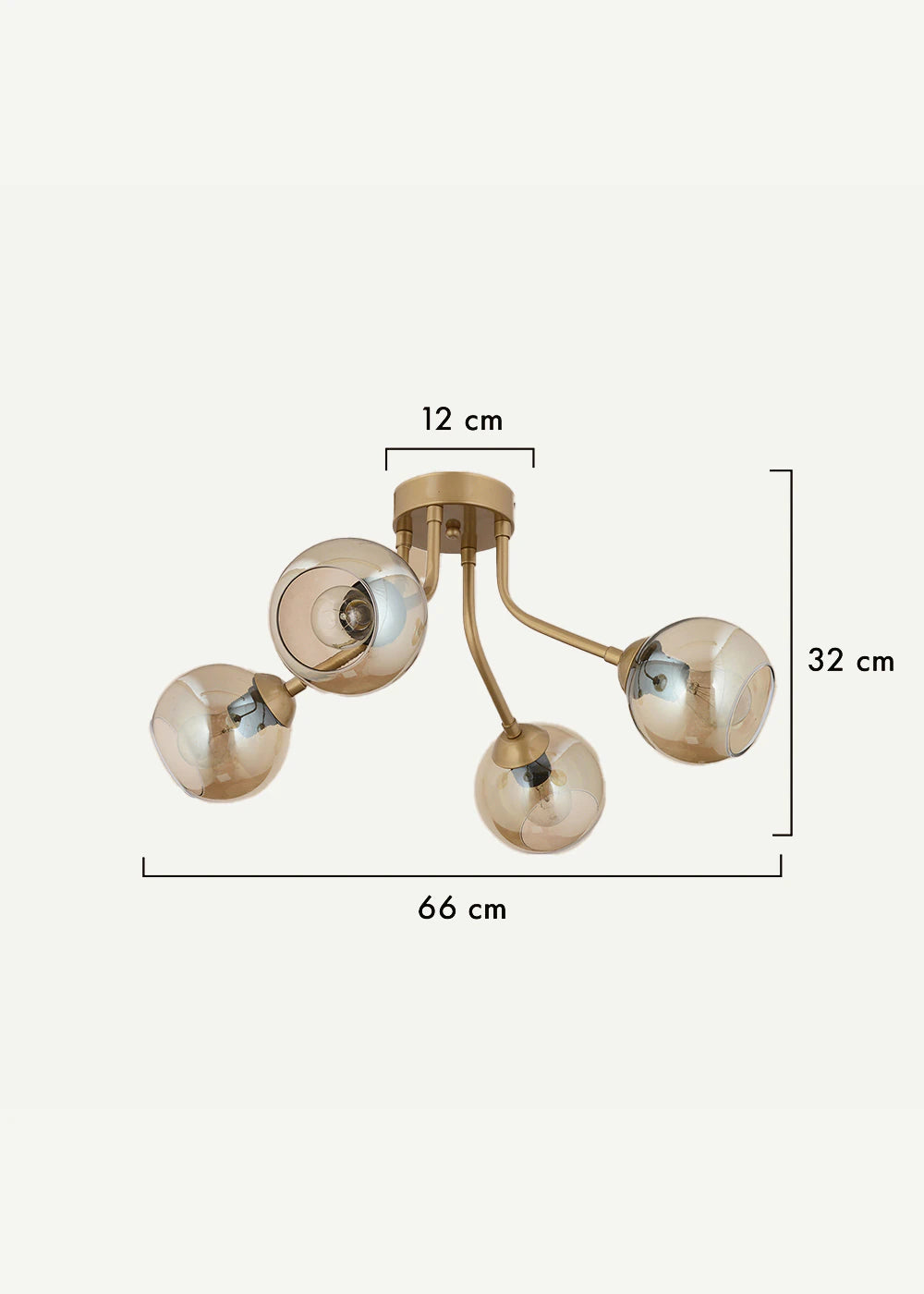 Jesscia 4'lü Silme Bal Camlı Avize Beyaz (66x32 cm) - 4'lü - ESKİTME - BAL - 3