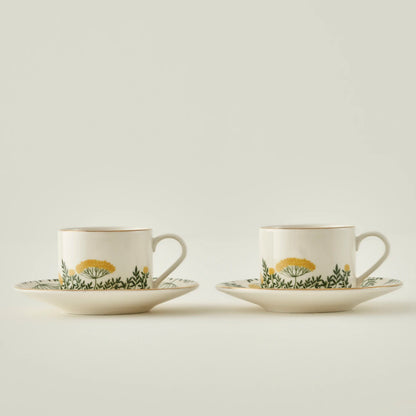 Lily Porselen 2'li Çay Fincanı Seti Yeşil (180 cc)