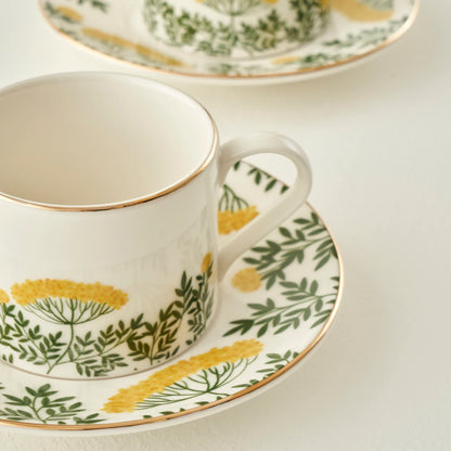 Lily Porselen 2'li Çay Fincanı Seti Yeşil (180 cc)