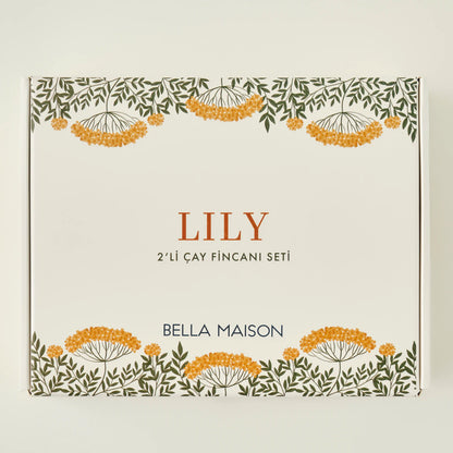 Lily Porselen 2'li Çay Fincanı Seti Yeşil (180 cc)