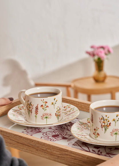 Flores Porselen 2'li Çay Fincanı Seti (180 cc) - 2