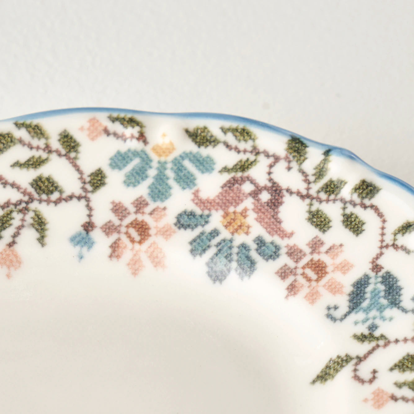 Vintage Porselen Bordürlü Kayık Tabak (20 cm) - 2