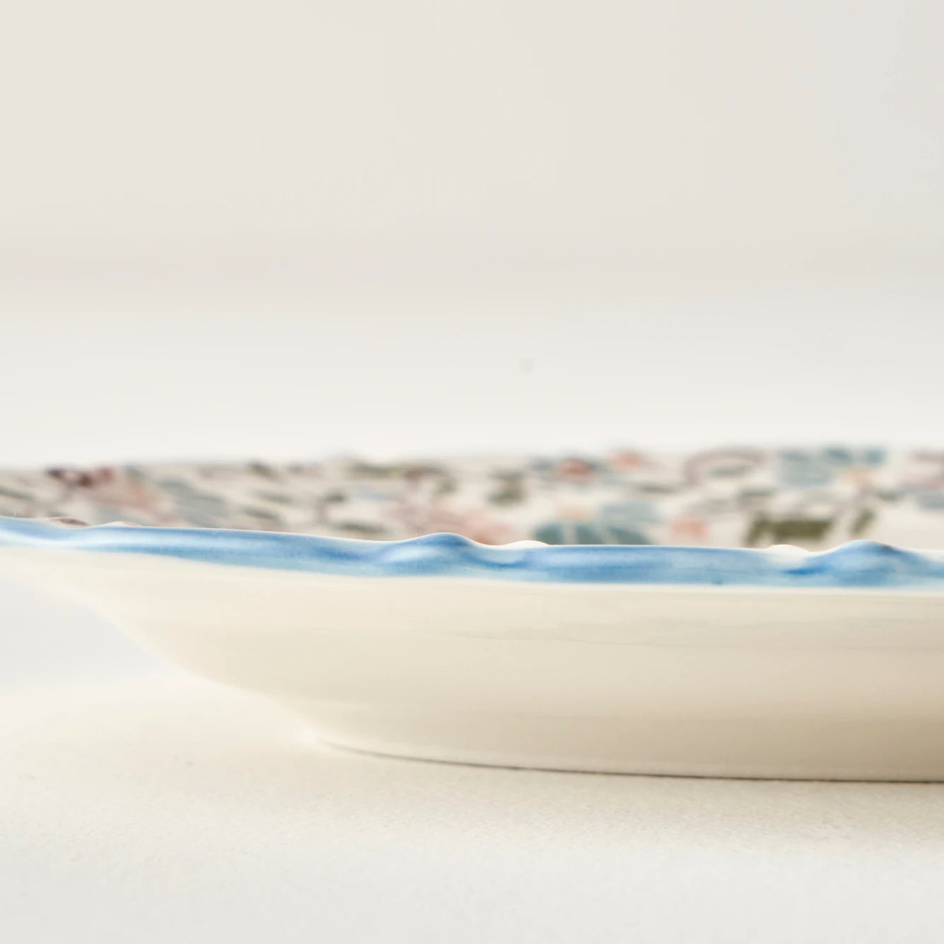 Vintage Porselen Bordürlü Kayık Tabak (20 cm) - 3