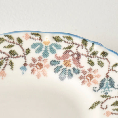 Vintage Porselen Bordürlü Kayık Tabak (30 cm)
