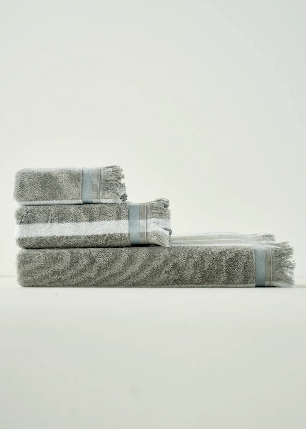 %100 Pamuk Ella Banyo Havlusu Gri (90x150 cm) - 50x90 cm - GRİ - 5