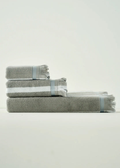 %100 Pamuk Ella Banyo Havlusu Gri (90x150 cm) - 50x90 cm - GRİ - 5