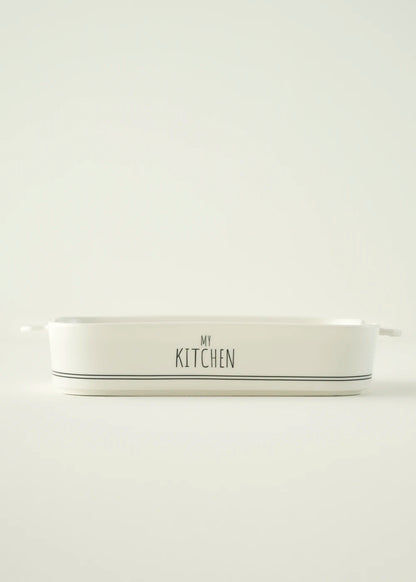 My Kitchen Porselen Fırın Kabı Büyük Boy Beyaz (34,5x21,8x6,2 cm)