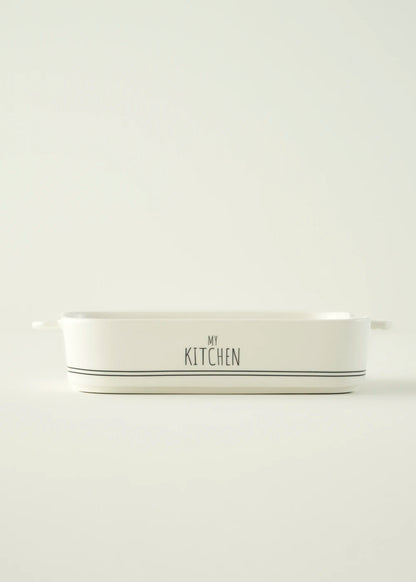 My Kitchen Porselen Fırın Kabı Orta Boy Beyaz (29,8x18,7x5,8 cm)