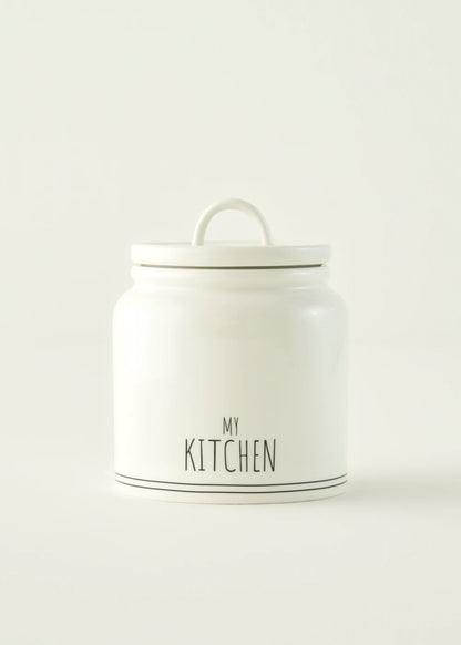 My Kitchen Porselen Kavanoz Beyaz (900 cc)