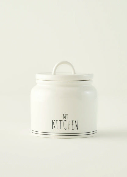 My Kitchen Porselen Kavanoz Beyaz (500 cc)