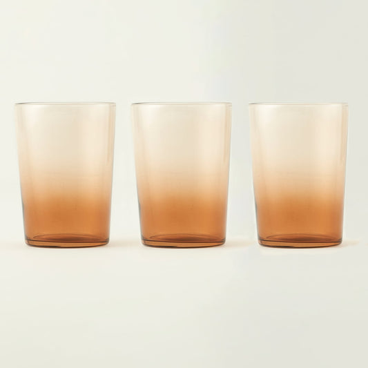 Colored 3'lü Meşrubat Bardağı Seti Amber (510 cc)