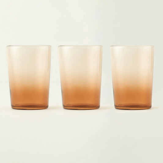 Colored 3'lü Meşrubat Bardağı Seti Amber (510 cc)