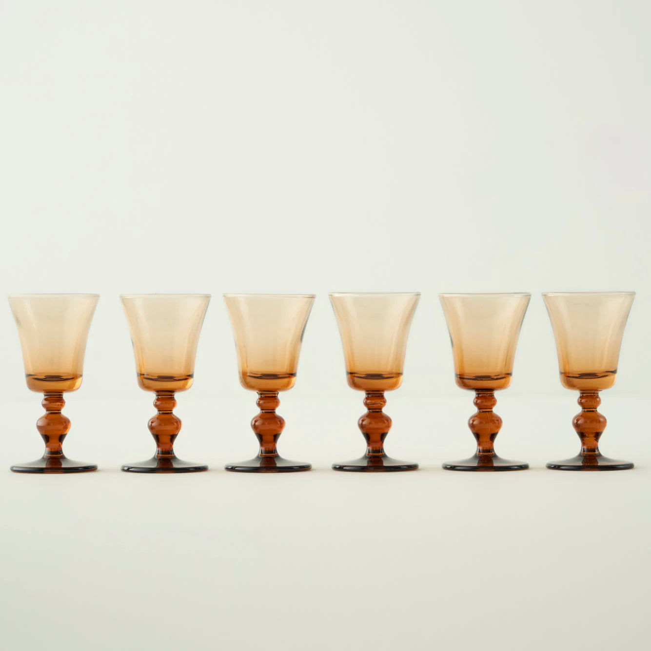 Colored 6'lı Ayaklı Kahve Yanı Su Bardağı Amber (47 cc)