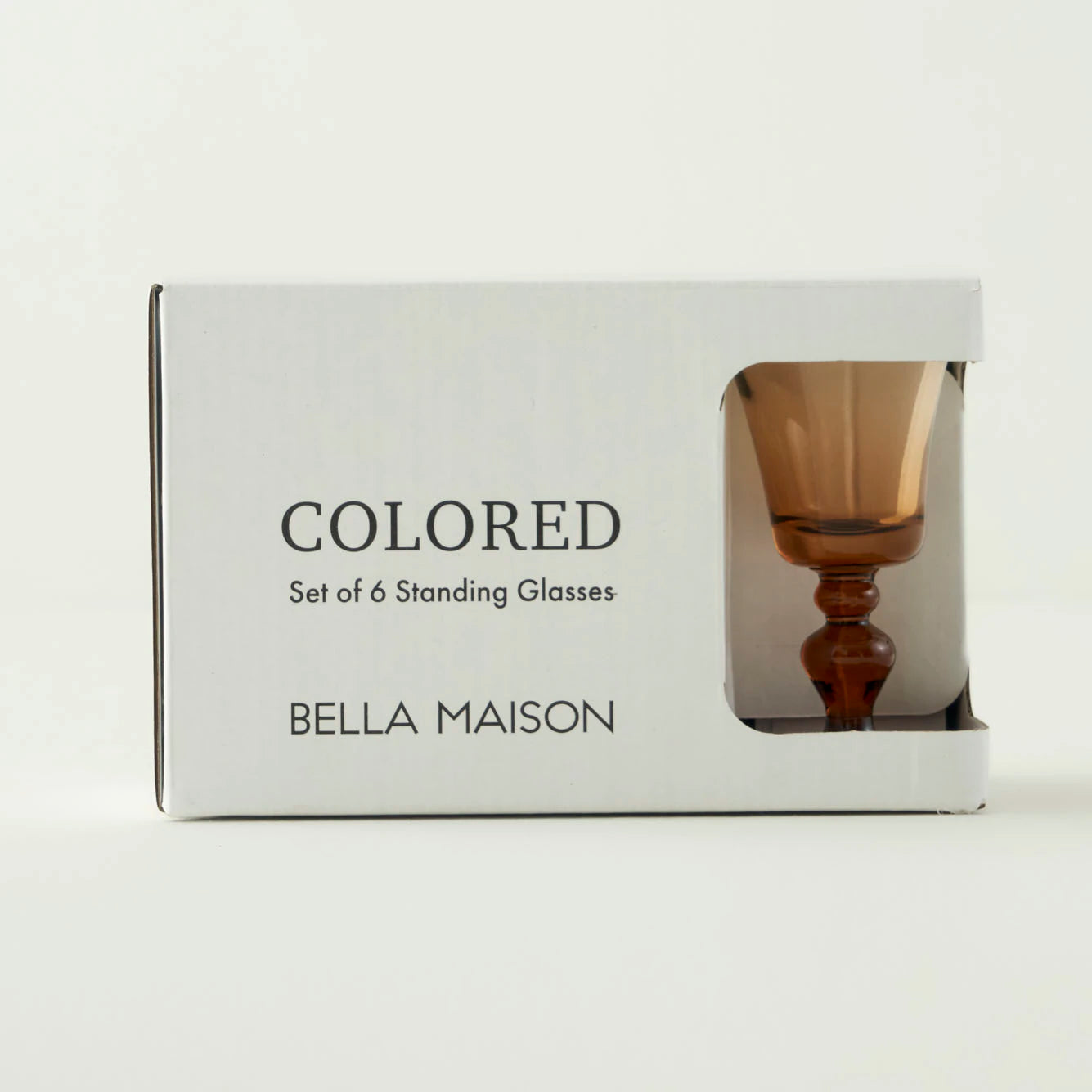 Colored 6'lı Ayaklı Kahve Yanı Su Bardağı Amber (47 cc) - 4
