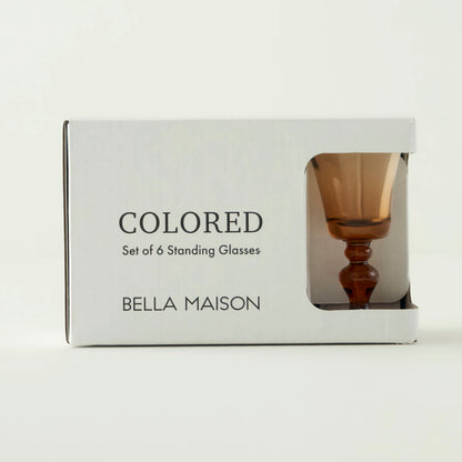 Colored 6'lı Ayaklı Kahve Yanı Su Bardağı Amber (47 cc) - 4