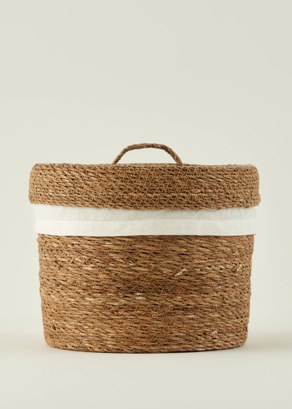 Loess Bezli Hasır Sepet Naturel (30x25 cm)