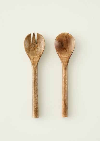 Wooden Mango Salata Servis Seti Kahverengi (28x7 cm)