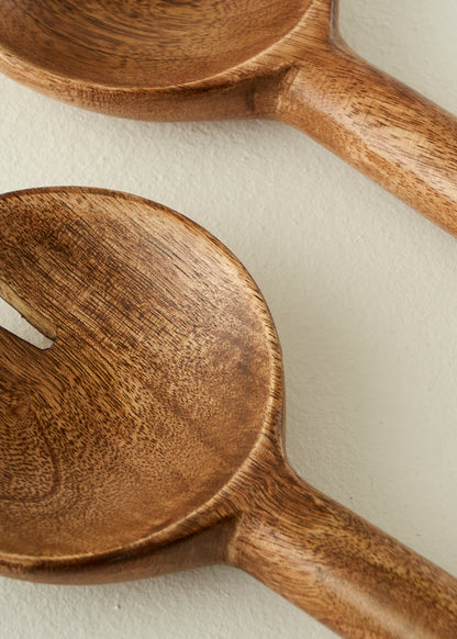 Wooden Mango Salata Servis Seti Kahverengi (28x7 cm)