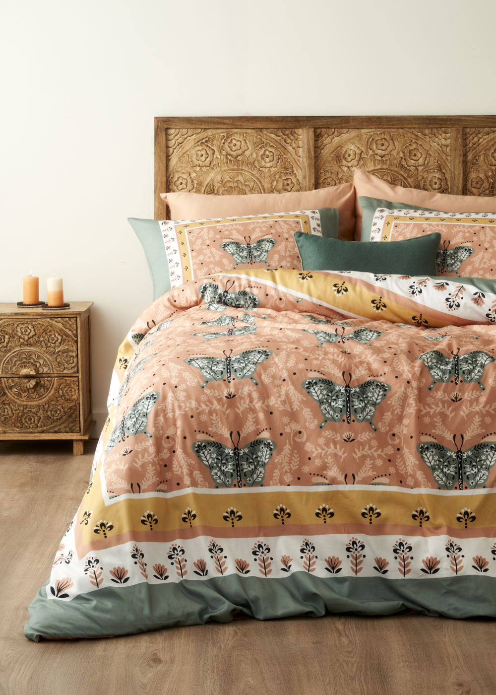 %100 Pamuk Saten Butterfly