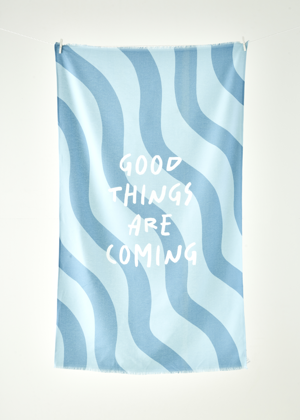 %100 Pamuk Good Things Are Coming Baskılı Plaj Havlusu Mint (90x150 cm)